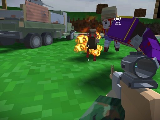 Jeu Blocky Zombie And Vehicle Shooting