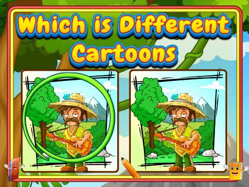 Jeu Which Is Different Cartoon